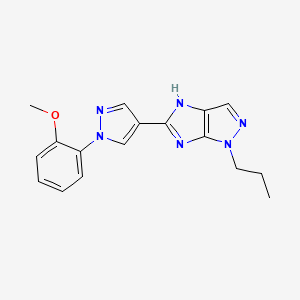 molecular formula C17H18N6O B6056451 5-[1-(2-methoxyphenyl)-1H-pyrazol-4-yl]-1-propyl-1,4-dihydroimidazo[4,5-c]pyrazole 