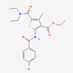 molecular formula C20H23BrN2O4S B6056458 ethyl 2-[(4-bromobenzoyl)amino]-5-[(diethylamino)carbonyl]-4-methyl-3-thiophenecarboxylate 