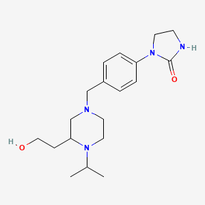 molecular formula C19H30N4O2 B6056466 1-(4-{[3-(2-hydroxyethyl)-4-isopropyl-1-piperazinyl]methyl}phenyl)-2-imidazolidinone 