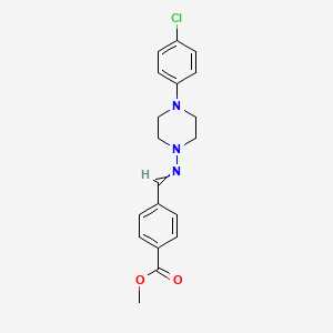 molecular formula C19H20ClN3O2 B6056471 methyl 4-({[4-(4-chlorophenyl)-1-piperazinyl]imino}methyl)benzoate 