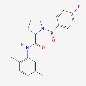 molecular formula C20H21FN2O2 B6056490 N-(2,5-dimethylphenyl)-1-(4-fluorobenzoyl)prolinamide 