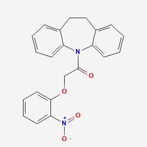 molecular formula C22H18N2O4 B6056495 5-[(2-nitrophenoxy)acetyl]-10,11-dihydro-5H-dibenzo[b,f]azepine 