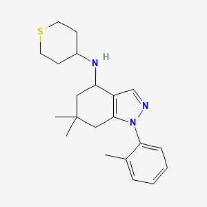 molecular formula C21H29N3S B6056496 6,6-dimethyl-1-(2-methylphenyl)-N-(tetrahydro-2H-thiopyran-4-yl)-4,5,6,7-tetrahydro-1H-indazol-4-amine 