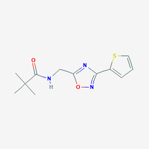 molecular formula C12H15N3O2S B6056507 2,2-dimethyl-N-{[3-(2-thienyl)-1,2,4-oxadiazol-5-yl]methyl}propanamide 