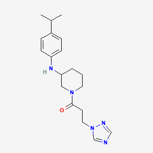 molecular formula C19H27N5O B6056512 N-(4-isopropylphenyl)-1-[3-(1H-1,2,4-triazol-1-yl)propanoyl]-3-piperidinamine 