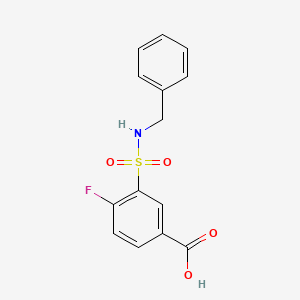 molecular formula C14H12FNO4S B6056520 3-[(benzylamino)sulfonyl]-4-fluorobenzoic acid 