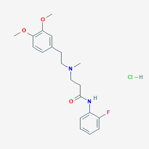 molecular formula C20H26ClFN2O3 B6056524 N~3~-[2-(3,4-dimethoxyphenyl)ethyl]-N~1~-(2-fluorophenyl)-N~3~-methyl-beta-alaninamide hydrochloride 
