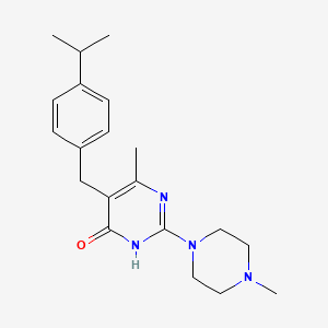 molecular formula C20H28N4O B6056530 5-(4-isopropylbenzyl)-6-methyl-2-(4-methylpiperazin-1-yl)pyrimidin-4(3H)-one 