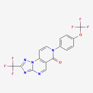 molecular formula C16H7F6N5O2 B6056547 7-[4-(trifluoromethoxy)phenyl]-2-(trifluoromethyl)pyrido[3,4-e][1,2,4]triazolo[1,5-a]pyrimidin-6(7H)-one 