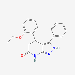 molecular formula C20H19N3O2 B6056555 4-(2-ethoxyphenyl)-3-phenyl-1,4,5,7-tetrahydro-6H-pyrazolo[3,4-b]pyridin-6-one 