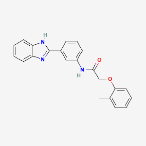 molecular formula C22H19N3O2 B6056575 N-[3-(1H-benzimidazol-2-yl)phenyl]-2-(2-methylphenoxy)acetamide 