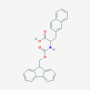 molecular formula C28H23NO4 B060566 2-(9H-Fluoren-9-ylmethoxycarbonylamino)-3-naphthalen-2-YL-propionic acid CAS No. 186320-03-6
