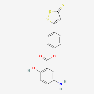 molecular formula C16H11NO3S3 B605663 [4-(5-Sulfanylidenedithiol-3-yl)phenyl] 5-amino-2-hydroxybenzoate CAS No. 915798-75-3