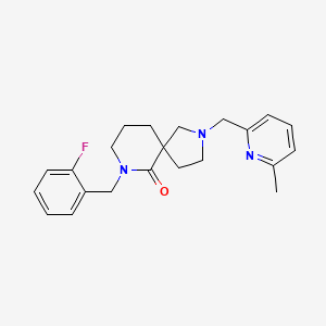 molecular formula C22H26FN3O B6056674 7-(2-fluorobenzyl)-2-[(6-methyl-2-pyridinyl)methyl]-2,7-diazaspiro[4.5]decan-6-one 