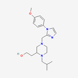 molecular formula C21H32N4O2 B6056679 2-(1-isobutyl-4-{[1-(4-methoxyphenyl)-1H-imidazol-2-yl]methyl}-2-piperazinyl)ethanol 