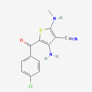 molecular formula C13H10ClN3OS B6056692 4-amino-5-(4-chlorobenzoyl)-2-(methylamino)thiophene-3-carbonitrile 