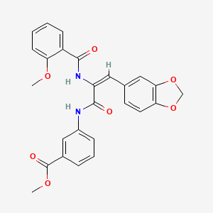 molecular formula C26H22N2O7 B6056703 methyl 3-({3-(1,3-benzodioxol-5-yl)-2-[(2-methoxybenzoyl)amino]acryloyl}amino)benzoate 
