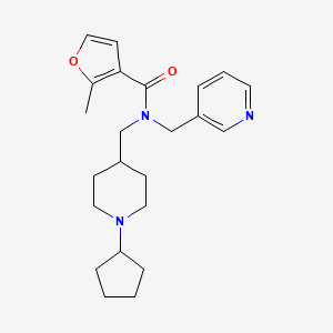 molecular formula C23H31N3O2 B6056714 N-[(1-cyclopentyl-4-piperidinyl)methyl]-2-methyl-N-(3-pyridinylmethyl)-3-furamide 