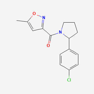 molecular formula C15H15ClN2O2 B6056751 3-{[2-(4-chlorophenyl)-1-pyrrolidinyl]carbonyl}-5-methylisoxazole 