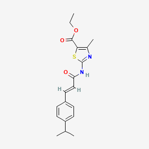molecular formula C19H22N2O3S B6056755 ethyl 2-{[3-(4-isopropylphenyl)acryloyl]amino}-4-methyl-1,3-thiazole-5-carboxylate 
