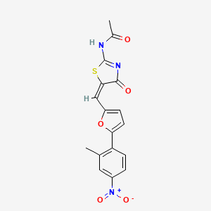 molecular formula C17H13N3O5S B6056761 N-(5-{[5-(2-methyl-4-nitrophenyl)-2-furyl]methylene}-4-oxo-1,3-thiazolidin-2-ylidene)acetamide 