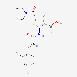 molecular formula C21H22Cl2N2O4S B6056777 methyl 2-{[3-(2,4-dichlorophenyl)acryloyl]amino}-5-[(diethylamino)carbonyl]-4-methyl-3-thiophenecarboxylate 
