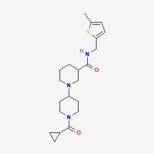molecular formula C21H31N3O2S B6056785 1'-(cyclopropylcarbonyl)-N-[(5-methyl-2-thienyl)methyl]-1,4'-bipiperidine-3-carboxamide 