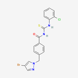 molecular formula C18H14BrClN4OS B6056788 4-[(4-bromo-1H-pyrazol-1-yl)methyl]-N-{[(2-chlorophenyl)amino]carbonothioyl}benzamide 