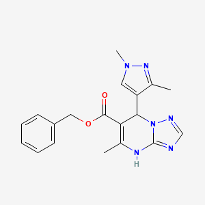 molecular formula C19H20N6O2 B6056800 benzyl 7-(1,3-dimethyl-1H-pyrazol-4-yl)-5-methyl-4,7-dihydro[1,2,4]triazolo[1,5-a]pyrimidine-6-carboxylate 