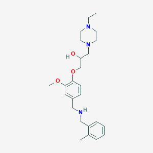 molecular formula C25H37N3O3 B6056805 1-(4-ethyl-1-piperazinyl)-3-(2-methoxy-4-{[(2-methylbenzyl)amino]methyl}phenoxy)-2-propanol 