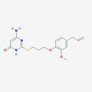 molecular formula C17H21N3O3S B6056813 2-{[3-(4-allyl-2-methoxyphenoxy)propyl]thio}-6-amino-4-pyrimidinol 