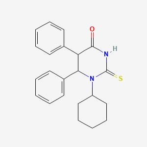 molecular formula C22H24N2OS B6056836 1-cyclohexyl-5,6-diphenyl-2-thioxotetrahydro-4(1H)-pyrimidinone 