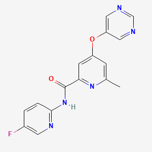 molecular formula C16H12FN5O2 B605684 N-(5-fluoropyridin-2-yl)-6-methyl-4-(pyrimidin-5-yloxy)picolinamide CAS No. 1396337-04-4