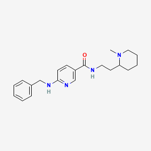 molecular formula C21H28N4O B6056867 6-(benzylamino)-N-[2-(1-methyl-2-piperidinyl)ethyl]nicotinamide 