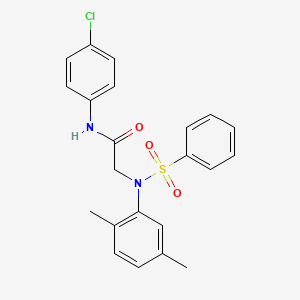 molecular formula C22H21ClN2O3S B6056871 N~1~-(4-chlorophenyl)-N~2~-(2,5-dimethylphenyl)-N~2~-(phenylsulfonyl)glycinamide 