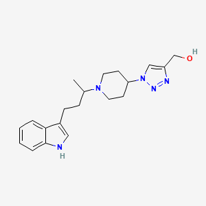 molecular formula C20H27N5O B6056886 (1-{1-[3-(1H-indol-3-yl)-1-methylpropyl]-4-piperidinyl}-1H-1,2,3-triazol-4-yl)methanol trifluoroacetate (salt) 