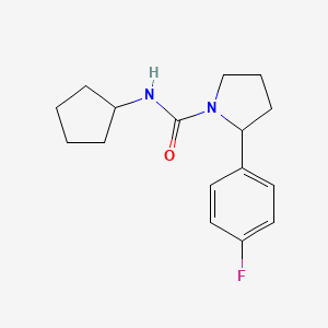 molecular formula C16H21FN2O B6056892 N-cyclopentyl-2-(4-fluorophenyl)-1-pyrrolidinecarboxamide 