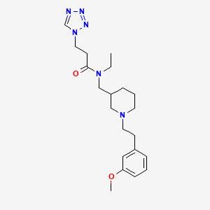 molecular formula C21H32N6O2 B6056917 N-ethyl-N-({1-[2-(3-methoxyphenyl)ethyl]-3-piperidinyl}methyl)-3-(1H-tetrazol-1-yl)propanamide 
