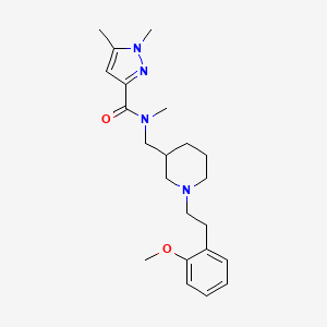 molecular formula C22H32N4O2 B6056926 N-({1-[2-(2-methoxyphenyl)ethyl]-3-piperidinyl}methyl)-N,1,5-trimethyl-1H-pyrazole-3-carboxamide 