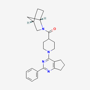 molecular formula C25H30N4O B6056935 4-{4-[(1S*,4S*)-2-azabicyclo[2.2.1]hept-2-ylcarbonyl]-1-piperidinyl}-2-phenyl-6,7-dihydro-5H-cyclopenta[d]pyrimidine 