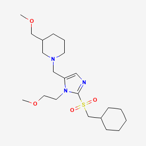 molecular formula C21H37N3O4S B6056942 1-{[2-[(cyclohexylmethyl)sulfonyl]-1-(2-methoxyethyl)-1H-imidazol-5-yl]methyl}-3-(methoxymethyl)piperidine 