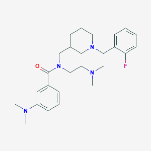 molecular formula C26H37FN4O B6056966 3-(dimethylamino)-N-[2-(dimethylamino)ethyl]-N-{[1-(2-fluorobenzyl)-3-piperidinyl]methyl}benzamide 