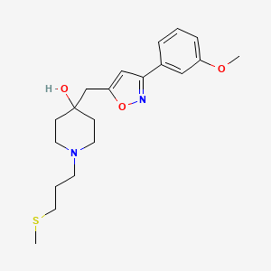 molecular formula C20H28N2O3S B6056971 4-{[3-(3-methoxyphenyl)-5-isoxazolyl]methyl}-1-[3-(methylthio)propyl]-4-piperidinol 