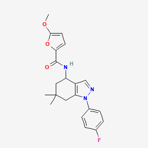 molecular formula C21H22FN3O3 B6057016 N-[1-(4-fluorophenyl)-6,6-dimethyl-4,5,6,7-tetrahydro-1H-indazol-4-yl]-5-methoxy-2-furamide 