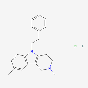 molecular formula C21H25ClN2 B605702 2,8-Dimethyl-5-phenethyl-2,3,4,5-tetrahydro-1H-pyrido[4,3-b]indole hydrochloride CAS No. 1061354-48-0