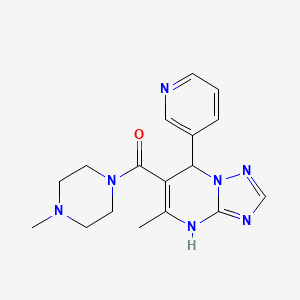 molecular formula C17H21N7O B6057023 5-methyl-6-[(4-methyl-1-piperazinyl)carbonyl]-7-(3-pyridinyl)-4,7-dihydro[1,2,4]triazolo[1,5-a]pyrimidine 
