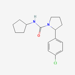 molecular formula C16H21ClN2O B6057035 2-(4-chlorophenyl)-N-cyclopentyl-1-pyrrolidinecarboxamide 