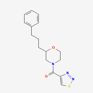 molecular formula C16H19N3O2S B6057059 2-(3-phenylpropyl)-4-(1,2,3-thiadiazol-4-ylcarbonyl)morpholine 