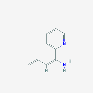 molecular formula C9H10N2 B060571 (1E)-1-pyridin-2-ylbuta-1,3-dien-1-amine CAS No. 170298-90-5