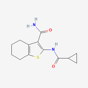 molecular formula C13H20N2O2S B605710 2-[(Cyclopropylcarbonyl)amino]-4,5,6,7-tetrahydro-1-benzothiophene-3-carboxamide CAS No. 329221-38-7